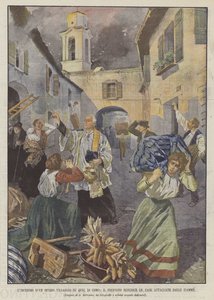 The Fire of an Entire Village in the Como Area, The Provost Blesses the Houses Attacked by Flames
